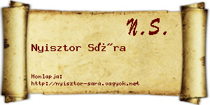 Nyisztor Sára névjegykártya