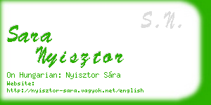 sara nyisztor business card
