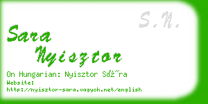 sara nyisztor business card